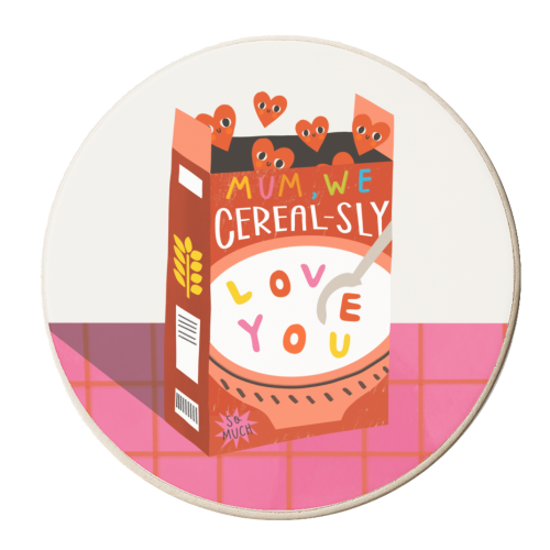 Cereal Mum Design - personalised beer coaster by AbiGoLucky