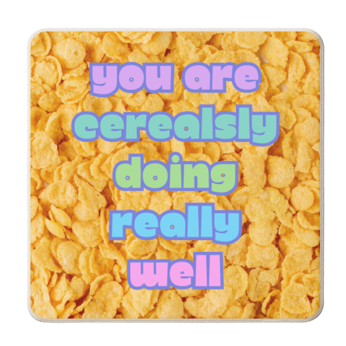 Cerealsly Doing Really Well - personalised beer coaster by Nida Designs