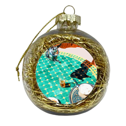 Chai, India Culture & People Painting, Exotic Travel Places Tea Bohemian Colorful Morocco Turkish - xmas bauble by Uma Prabhakar Gokhale