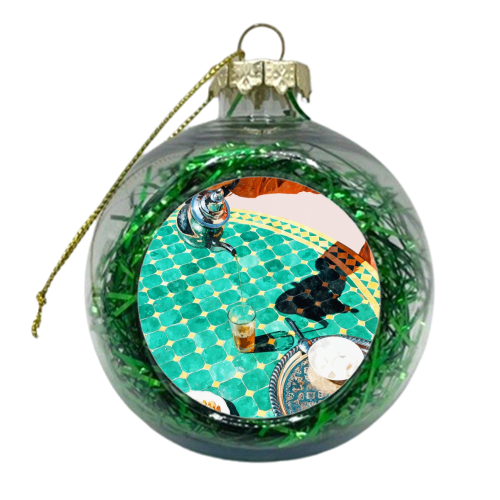 Chai, India Culture & People Painting, Exotic Travel Places Tea Bohemian Colorful Morocco Turkish - xmas bauble by Uma Prabhakar Gokhale