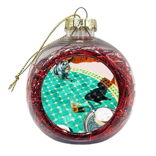 Chai, India Culture & People Painting, Exotic Travel Places Tea Bohemian Colorful Morocco Turkish - xmas bauble by Uma Prabhakar Gokhale