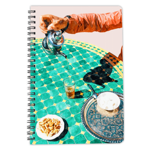Chai, India Culture & People Painting, Exotic Travel Places Tea Bohemian Colorful Morocco Turkish - personalised A4, A5, A6 notebook by Uma Prabhakar Gokhale