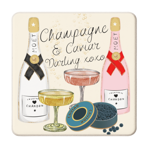 Champagne & Caviar Darling - personalised beer coaster by Ms Doodle