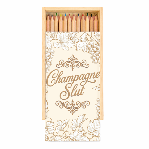 Champagne Slut - Coloured Pencils with Box by Lilly Rose
