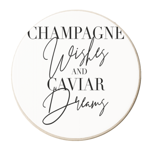 Champagne Wishes and Caviar Dreams - personalised beer coaster by Toni Scott
