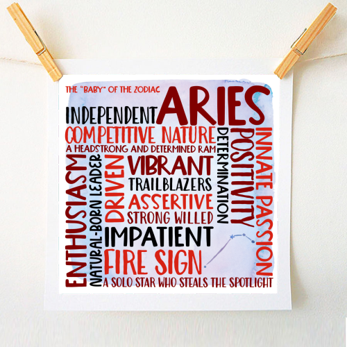 Characteristics Of An Aries - A1 - A4 art print by All About Words Designs