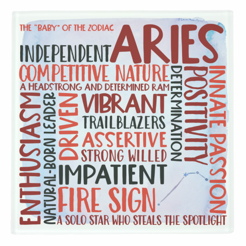 Characteristics Of An Aries - personalised beer coaster by All About Words Designs
