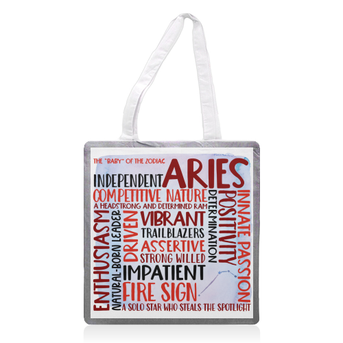 Characteristics Of An Aries - printed canvas tote bag by All About Words Designs