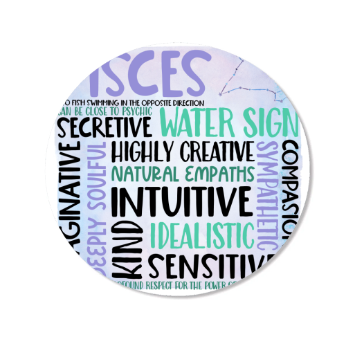 Characteristics of the star sign Pisces - Magnet by All About Words Designs