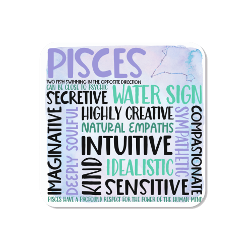 Characteristics of the star sign Pisces - Magnet by All About Words Designs