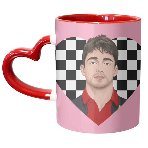 Charles LeClerc Heart - unique mug by Pink and Pip