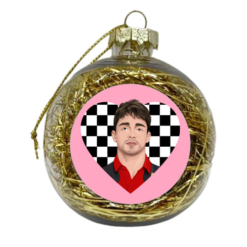 Charles LeClerc Heart - xmas bauble by Pink and Pip