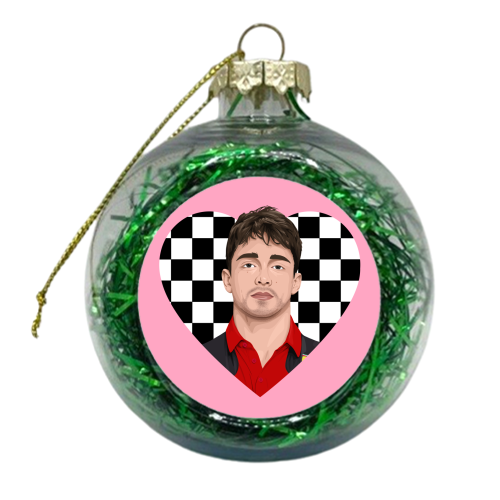 Charles LeClerc Heart - xmas bauble by Pink and Pip
