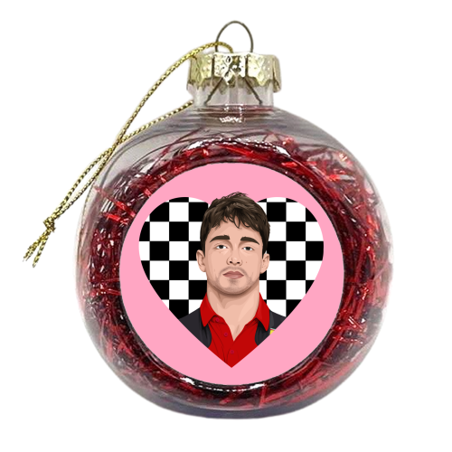 Charles LeClerc Heart - xmas bauble by Pink and Pip
