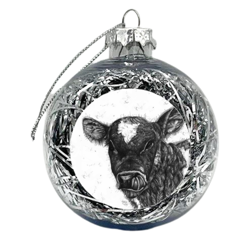 Charming Calf - xmas bauble by Tracey Russell