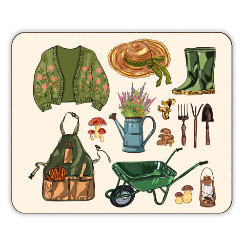Charming Cottagecore Garden Tools & Botanicals - designer placemat by EZbie