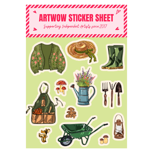 Charming Cottagecore Garden Tools & Botanicals - Sticker Sheet by EZbie
