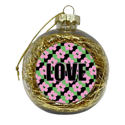 Check with Flowers - xmas bauble by Luxe and Loco