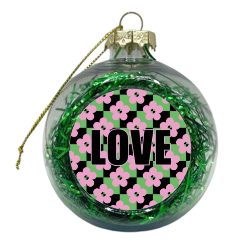 Check with Flowers - xmas bauble by Luxe and Loco