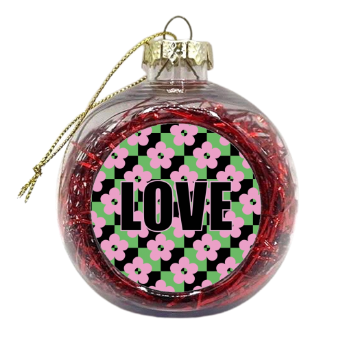 Check with Flowers - xmas bauble by Luxe and Loco
