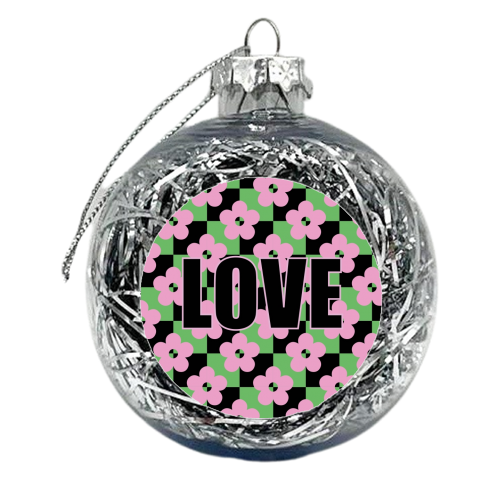 Check with Flowers - xmas bauble by Luxe and Loco