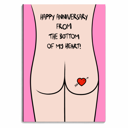 Cheeky Anniversary Greeting - personalised A4, A5, A6 notebook by Adam Regester