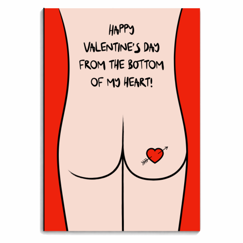 Cheeky Bottom Valentine's Greeting - personalised A4, A5, A6 notebook by Adam Regester