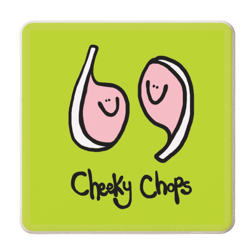 Cheeky Chops - personalised beer coaster by Emma Donovan