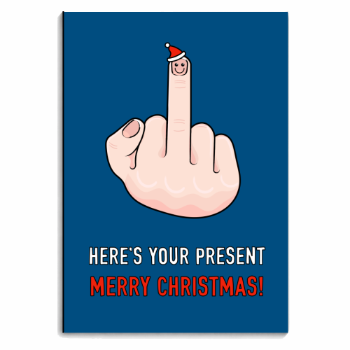Cheeky Christmas Finger! - personalised A4, A5, A6 notebook by Adam Regester