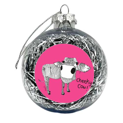 Cheeky Cow - xmas bauble by Casey Rogers