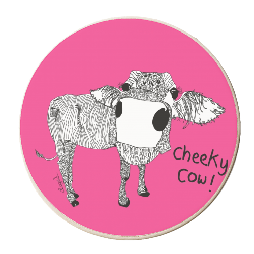 Cheeky Cow - personalised beer coaster by Casey Rogers