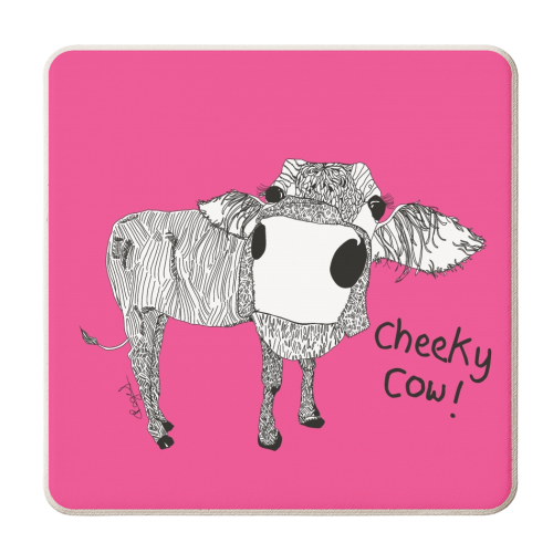 Cheeky Cow - personalised beer coaster by Casey Rogers