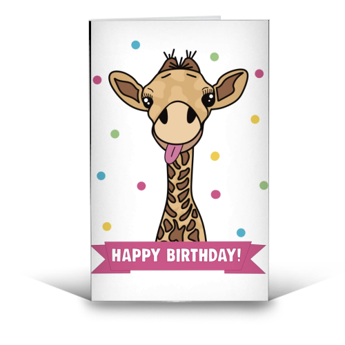 Cheeky Giraffe Birthday Card - funny greeting card by Drawings by Firefly