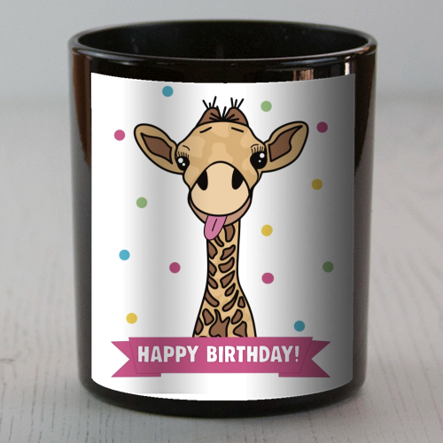 Cheeky Giraffe Birthday Card - scented candle by Drawings by Firefly