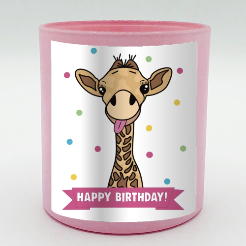 Cheeky Giraffe Birthday Card - scented candle by Drawings by Firefly