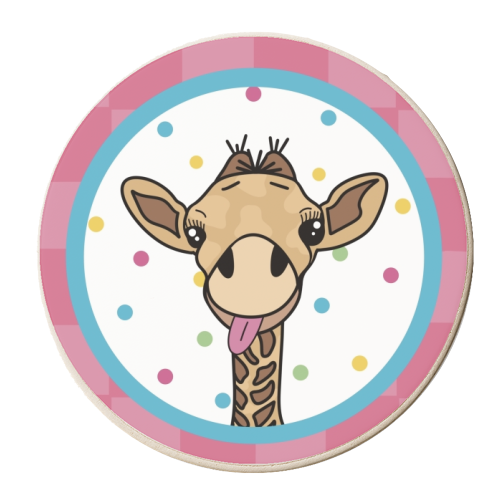 Cheeky Giraffe Print - personalised beer coaster by Drawings by Firefly