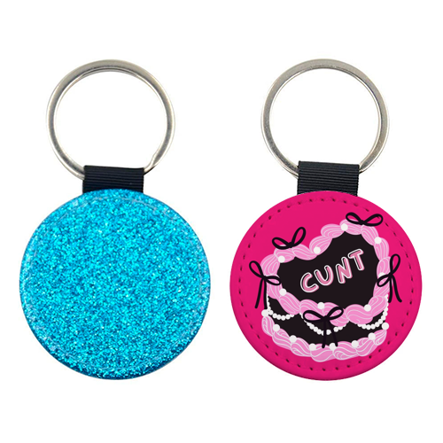 Cheeky Pink Heart Cake - keyring by Lilly Rose