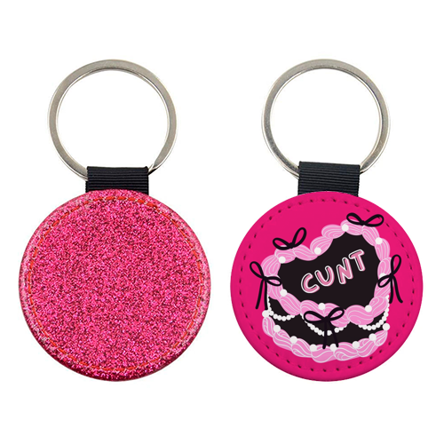 Cheeky Pink Heart Cake - keyring by Lilly Rose