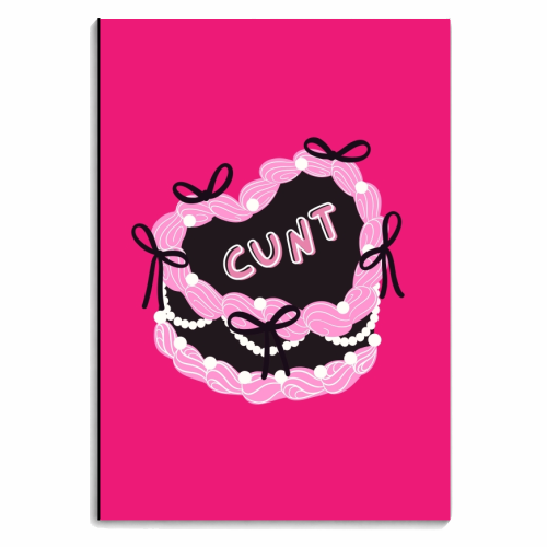 Cheeky Pink Heart Cake - personalised A4, A5, A6 notebook by Lilly Rose