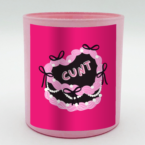 Cheeky Pink Heart Cake - scented candle by Lilly Rose