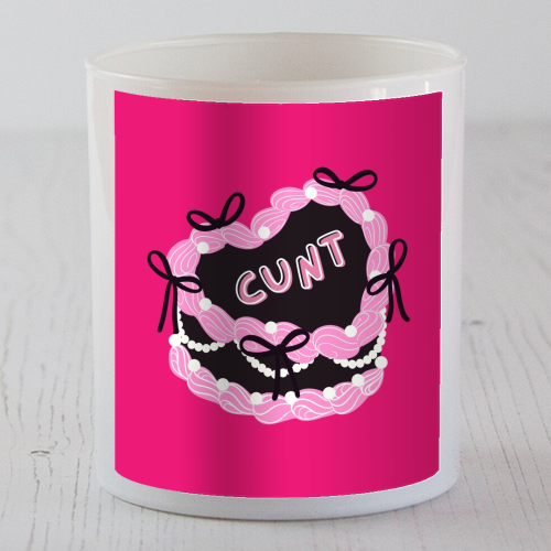 Cheeky Pink Heart Cake - scented candle by Lilly Rose