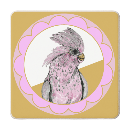 Cheepy Cheeps Parakeet - personalised beer coaster by Hannah Carvell