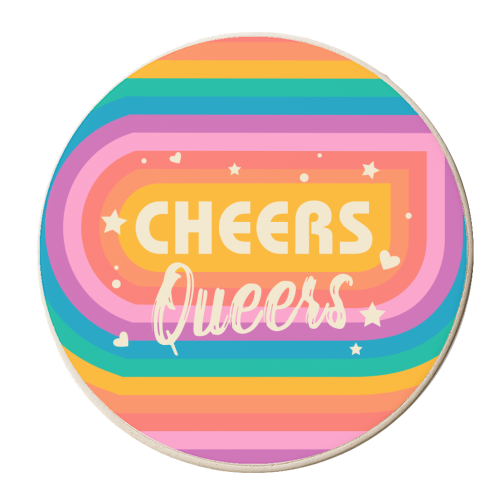 Cheers Queers - Pride Rainbow June Collection - personalised beer coaster by Ania Wieclaw