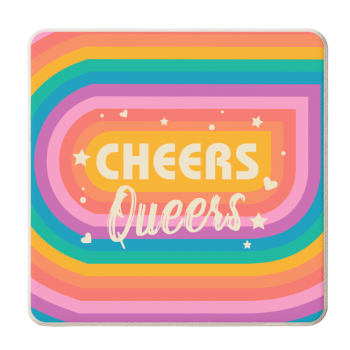 Cheers Queers - Pride Rainbow June Collection - personalised beer coaster by Ania Wieclaw