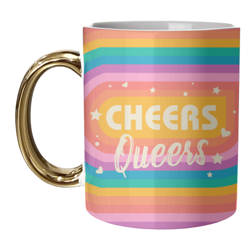 Cheers Queers - Pride Rainbow June Collection - unique mug by Ania Wieclaw