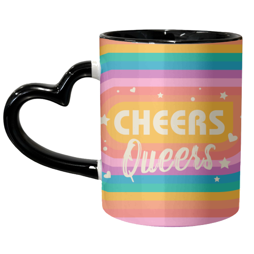 Cheers Queers - Pride Rainbow June Collection - unique mug by Ania Wieclaw
