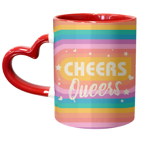 Cheers Queers - Pride Rainbow June Collection - unique mug by Ania Wieclaw