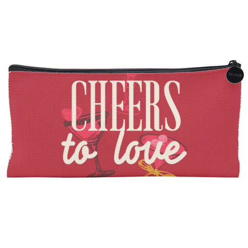 Cheers to love - flat pencil case by EZbie
