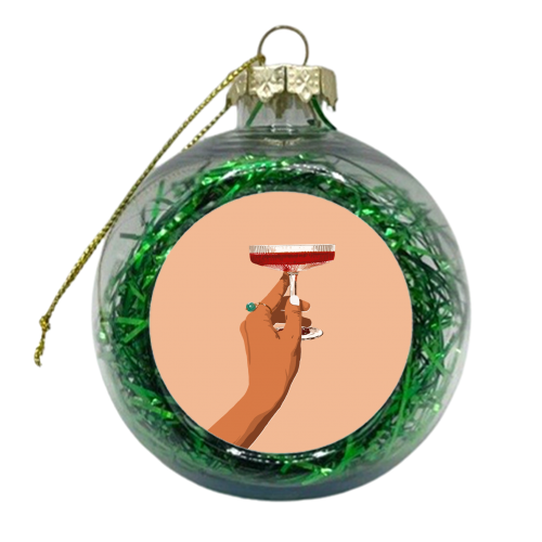 Cheers to Love, Laughter & Happily Ever After - xmas bauble by Uma Prabhakar Gokhale
