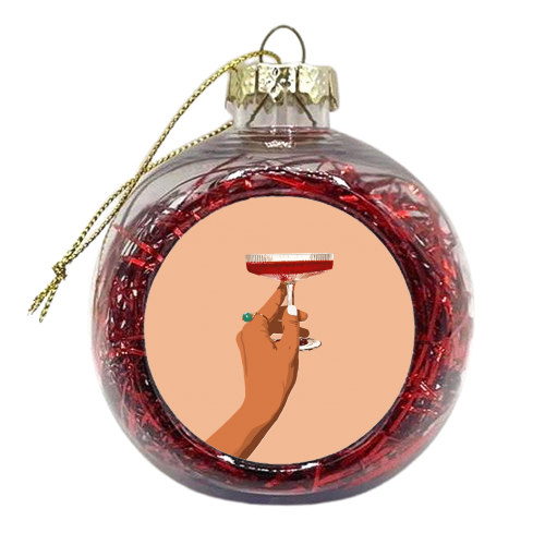 Cheers to Love, Laughter & Happily Ever After - xmas bauble by Uma Prabhakar Gokhale